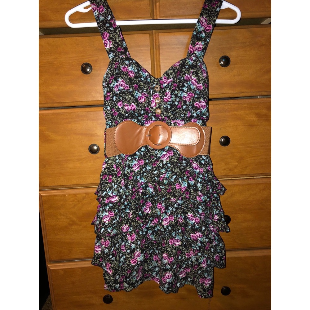 Floral dress with belt